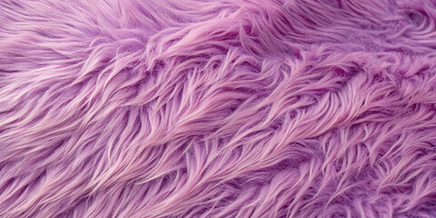 Fototapeta premium Fluffy pastel purple fur with wavy strands, its cozy texture resembling luxurious velvet, inviting touch and comfort in a dreamy, soft aesthetic