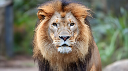 Fototapeta premium Close-up of the face of an African lion 