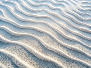 Obraz premium White Sand Beach Texture: Top View of Dry Sand Waves and Dunes - Copy Space