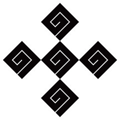 家紋です。隅立て市松稲妻です。