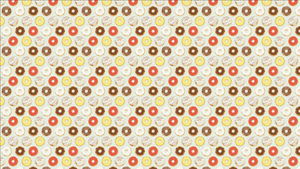 かわいいドーナツの背景デザイン　イラストパターン