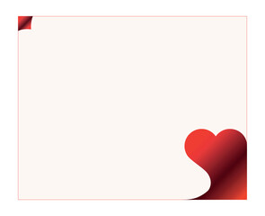 Valentines Day frame Background. Love frame for greeting invitation card. Frame with heart. Vector illustration