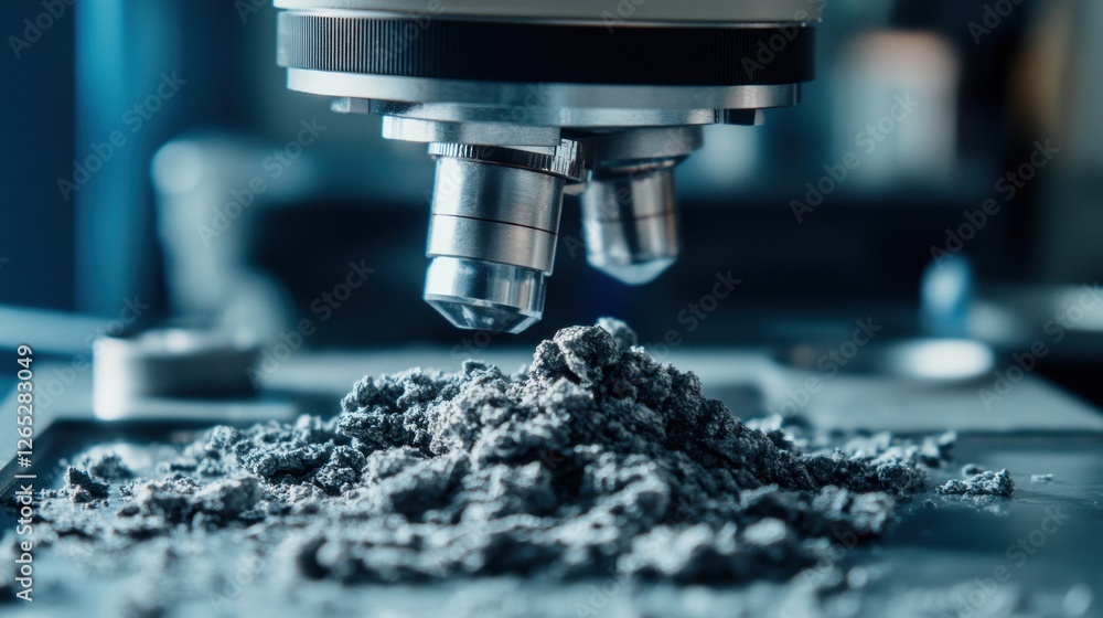 Poster lab microscope analyzing sample