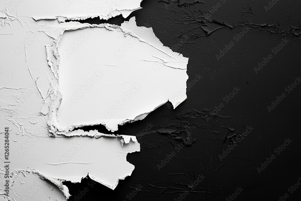 Poster the background surface of a torn and ripped poster has an old, crumpled paper texture with visible c