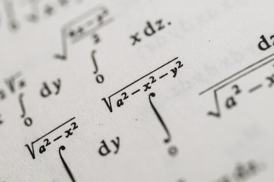 Mathematical Formulas and Equations in Textbooks Featuring Integrals, Square Roots, and Parametric Functions