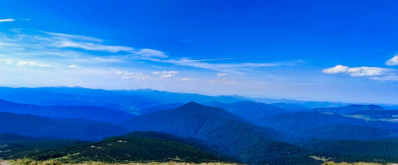 View of mountains in the Eastern Beskids, in the Chornohora region. Carpathian Mountains. Ukraine. Europe