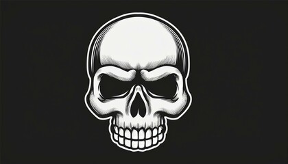 Obraz premium Skull vector icon. Death skull head, bones danger symbol. Horror, toxic poison, pirate game element design. perfect any project