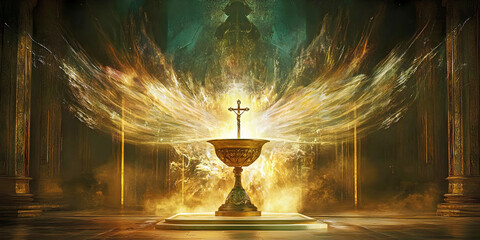 Divine Ascension chalice, ai generated.