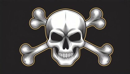 Skull vector icon. Death skull head, bones danger symbol. Horror, toxic poison, pirate game element design. perfect any project
