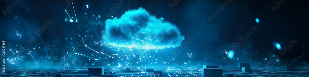 Poster cloud computing digital information and cyberspace background