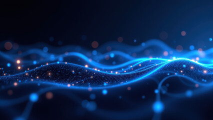 Fototapeta premium Dynamic abstract cloud with network nodes, representing CI/CD, Kubernetes, and DevOps concepts.