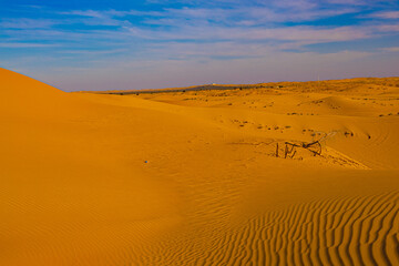 Sand dunes in the desert