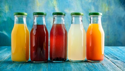 refreshing layered drinks in glass bottles perfect for a summer day