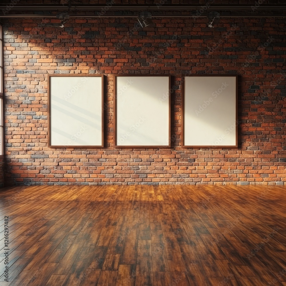 Poster three empty poster frames are needed for creating a mock up, along with an image of a blank frame on