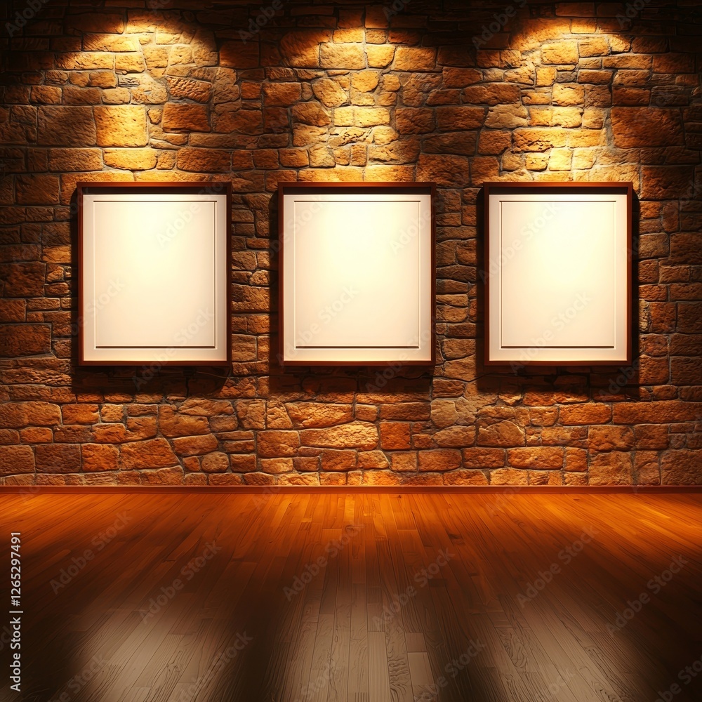 Poster to create a mock up, three blank frames for posters are required, in addition to a depiction of an e