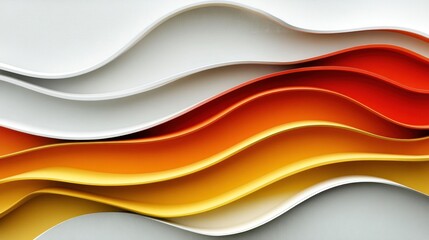 Obraz premium Abstract Waves Design, Orange, White Background