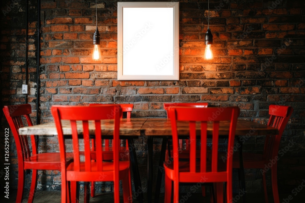Poster create a mock poster for cafes and restaurants as a template for interior design using generative ai