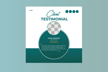 Creative customer feedback social media post web banner template, Creative design creative color three colorful variation client testimonial design