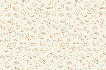Meat production. Vector drawing food