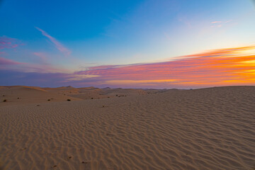Sunrise in the desert near Abu Dhabi
