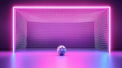 Soccer goalpost photography neon field sports visuals futuristic environment captured moment unique perspective