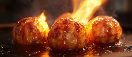 Hyper-Realistic Takoyaki Icon