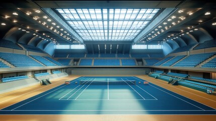 Obraz premium Indoor Tennis Court Arena Design