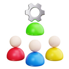 Teamwork 3d render icons