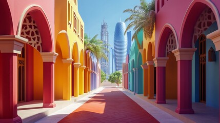 Colorful Architecture of Min in Arab Style