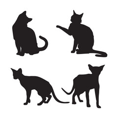 Elegant Black Silhouettes of Cats