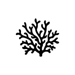 Sea coral icon silhouette vector illustration on white background