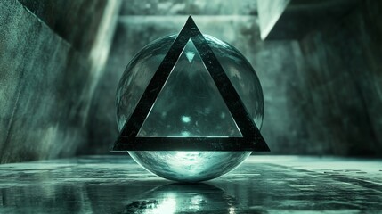 Mesmerizing Triangle Encased in a Hyper-Realistic Sphere