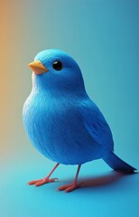 Ultra Detailed Hyper-realistic Twitter Bluebird Logo