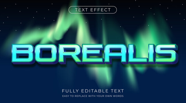 Aurora light text effect. editable font style