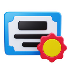 certification 3d render icons