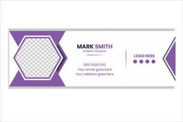 Modern and minimalist email signature or email footer template