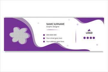 Modern and minimalist email signature or email design white and blue color Business email signature 