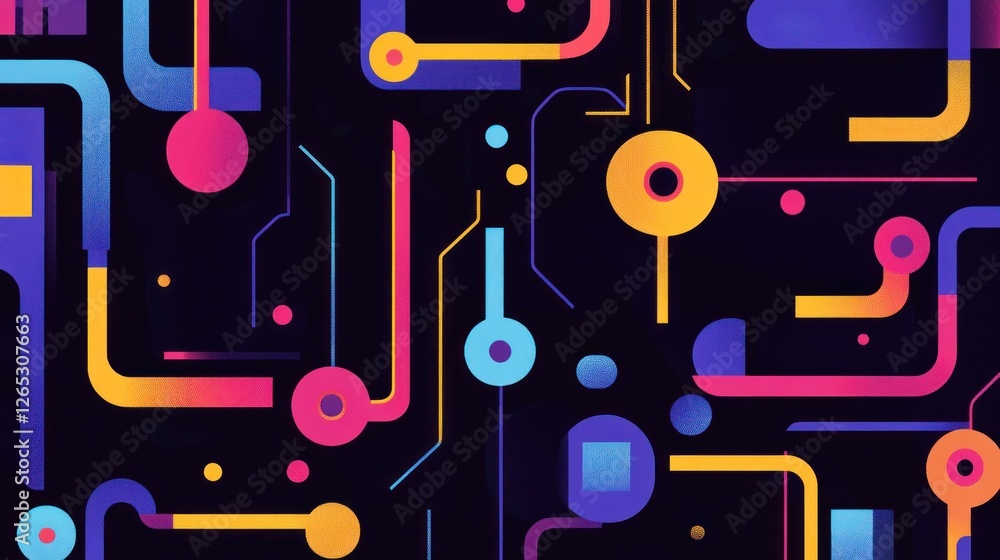 Aufkleber abstract colorful circuit design background