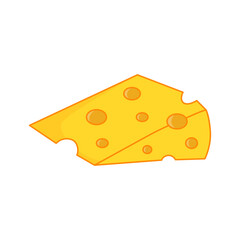 Cheese Slice Handdrawn, Vector Illustration. Cheddar, parmesan, brie, tasty, dairy snack. Isolated Outline.