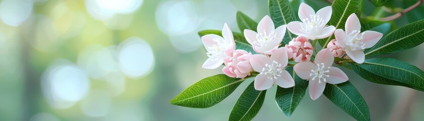 Fototapeta premium Delicate blossoms blooming in nature's garden close-up floral photography serene environment tranquil viewpoint