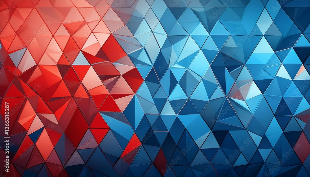 Canvas Prints abstract background with triangles blue red