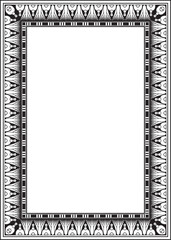 Vector monochrome black square Egyptian ornament. Endless Rectangle, Ring of Ancient Egypt. Geometric African frame