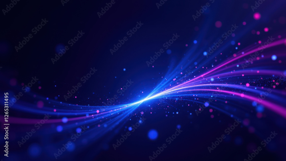 Aufkleber dynamic abstract digital background with purple and blue neon glows suitable for tech or devops them