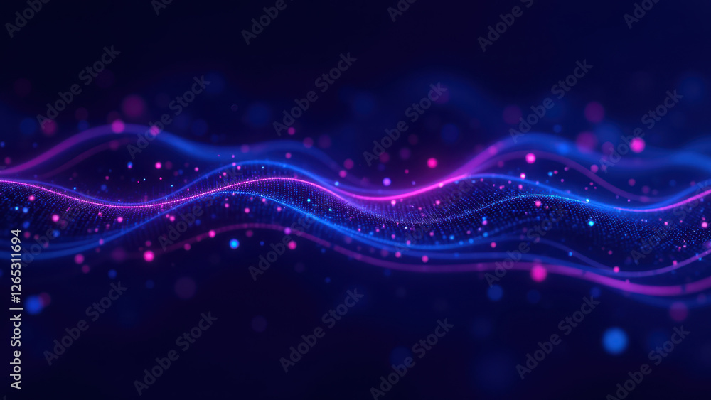 Aufkleber a dynamic abstract digital art background with blue and purple swirls, perfect for representing tech