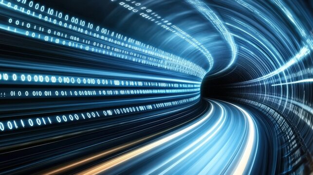 Digital Data Stream Flowing in a Futuristic cyber Environment