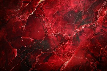 Photo of Crimson red marble pattern with white veins. Detailed photo textured background