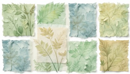 Botanical art leaves nature decorative background soft colors aesthetic view gigapixel cgi
