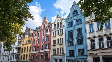 Obraz premium Colorful city street, summer, architecture, travel postcard