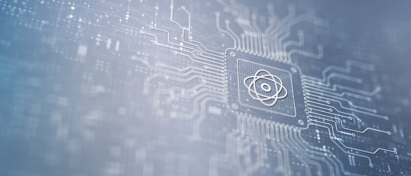 Quantum Computing Revolutionizing Processing Illustrated on a Processor.