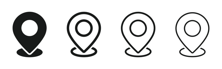 Location map pin icons set. Modern map marker collection. Pinpoint. Location pin signs